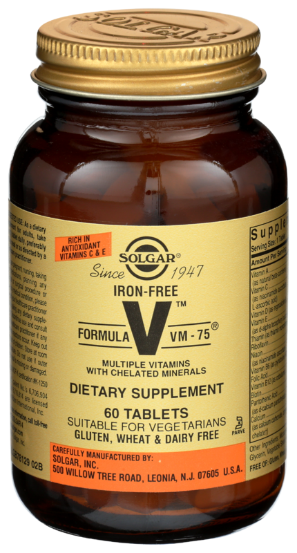 Solgar Iron-Free Formula VM-75 Tablets 60 Tabs